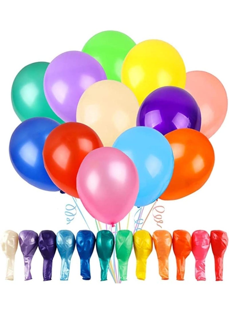ChicAbode Rainbow Balloon, 200 Assorted Color Balloons 12 Inches 12 Kinds of Latex Balloons, Multicolor Bright Balloons for Carnival Circus Fiesta Wedding Baby Shower Anniversary Birthday Party Decorations - Image 1